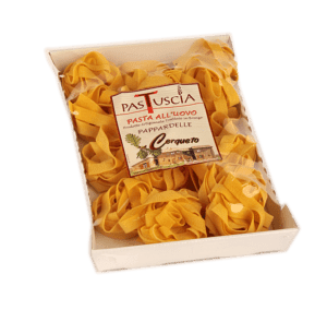 Egg pappardelle on a tray